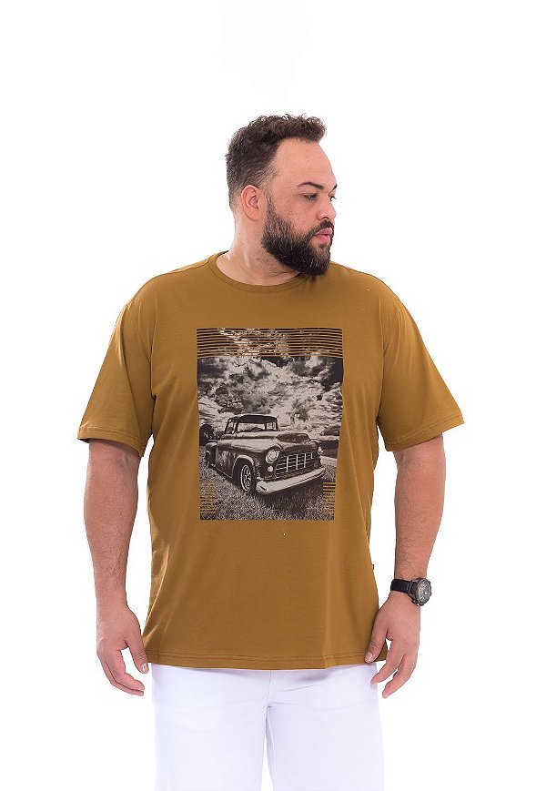 Camiseta Estampada Car Retrô MARROM XM a G5