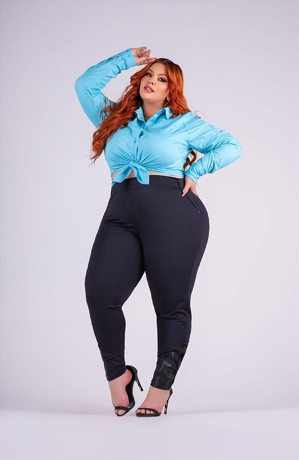 Kit 4 Calças Legging Power Tecido Grosso Cirre Plus Size Couro