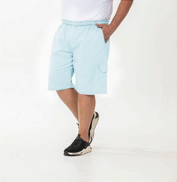 Bermuda Linho com Elástico na Cintura Tiffany Blue XP ao G6 1301