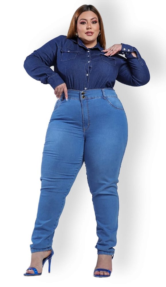 Calça Jeans Strech Clear Feminina Plus Size 44 ao 70 3374