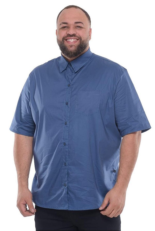 Camisa Tricoline com Elastano Masculina Azul XP ao G5 2950
