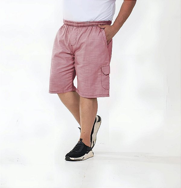 Bermuda Linho com Elástico na Cintura Rosa XP ao G6 1301
