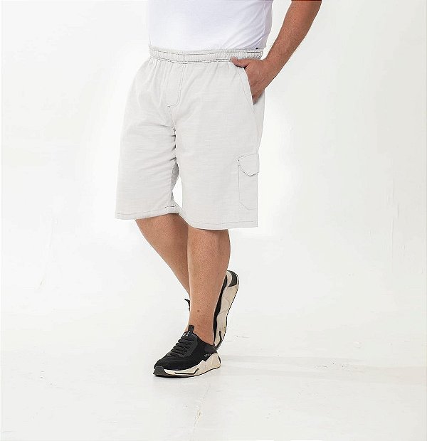 Bermuda Linho com Elástico na Cintura Branca XP ao G6 1301