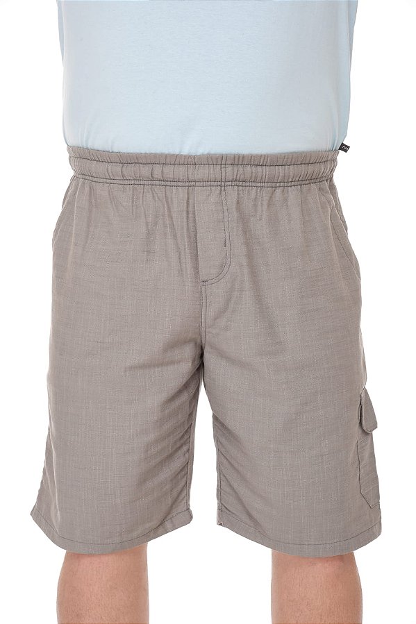 Bermuda Linho com Elástico na Cintura Bege XP ao G6 1301