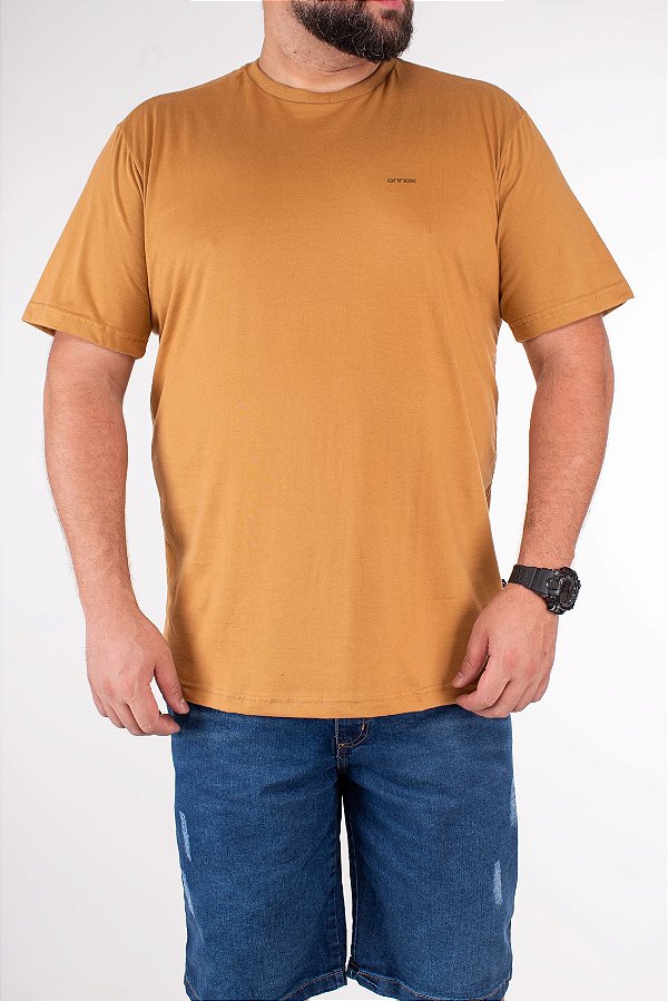 Camiseta Masculina Básica Caramelo Plus Size XP Ao G5