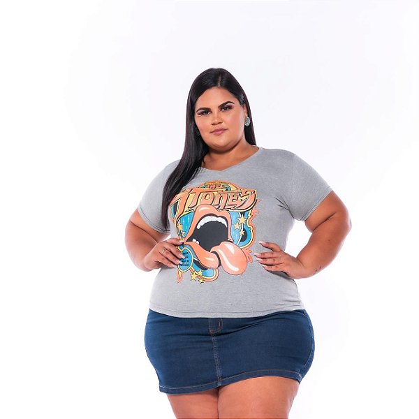 Kit 2Mini Saia Jeans com Stretch Feminina Plus Size