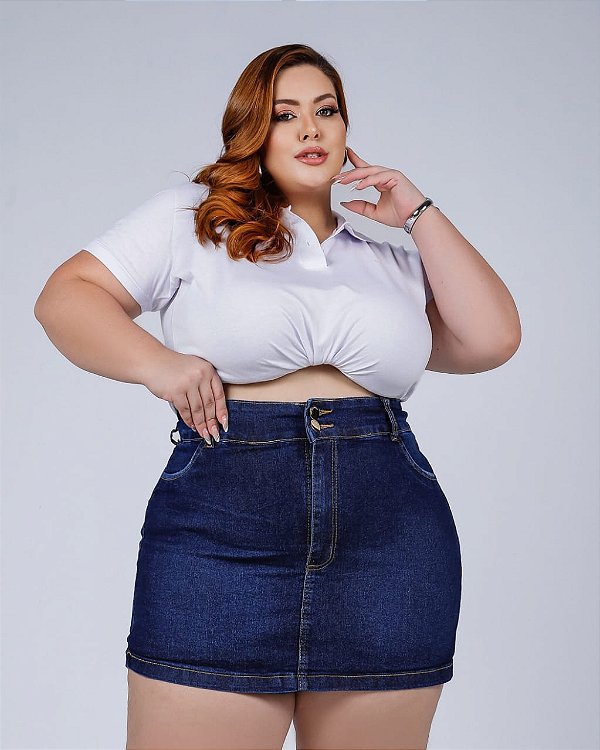 Short Saia Jeans Stretch Basico Plus Size do 44 ao 70 3341