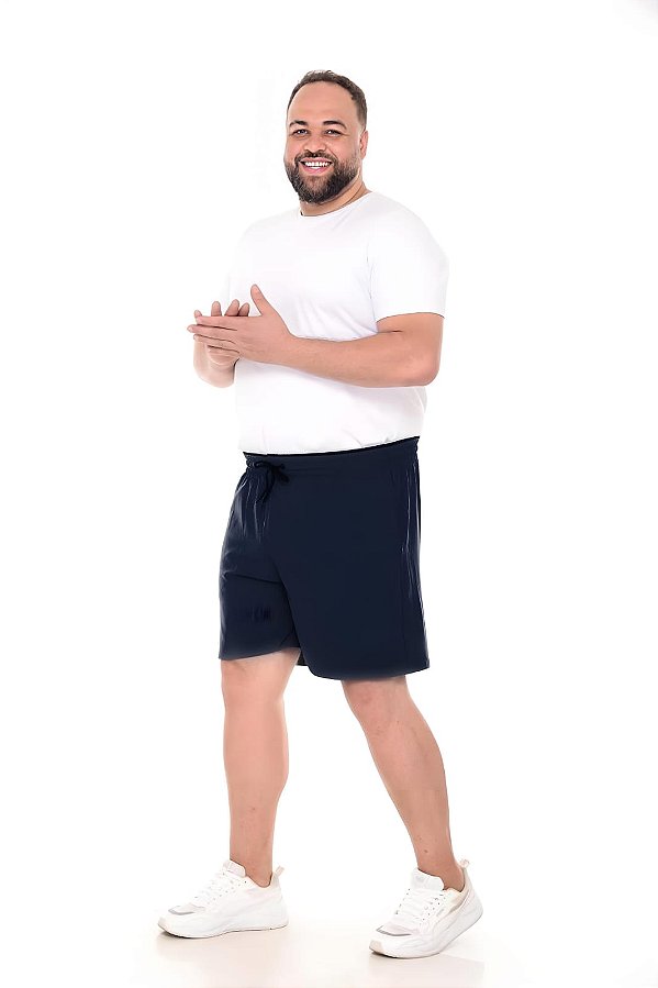 Bermuda Masculina Tactel Elastano Plus size Marinho