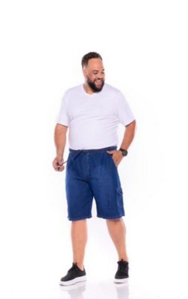 Bermuda Jeans Masculina com Elástico Plus Size  XP ao G5 1427