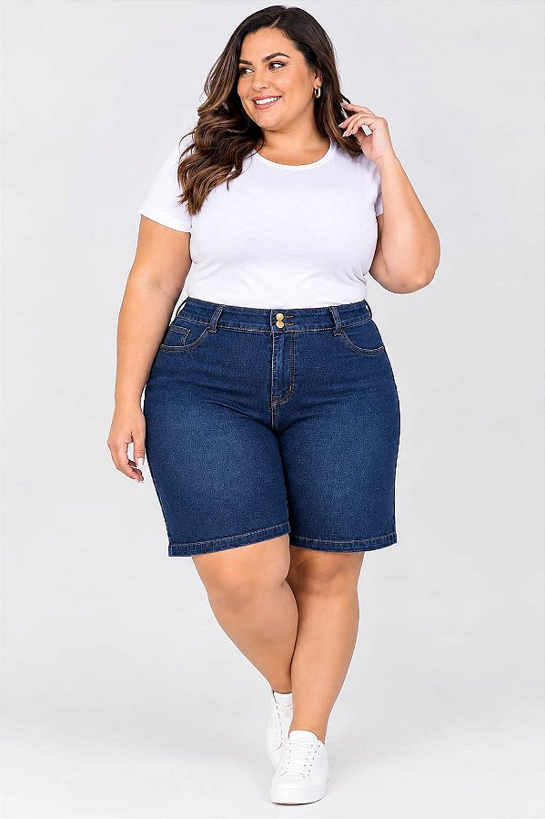 Bermuda Jeans Stretch Ciclista Feminina used Plus Size 44 ao 70 3477