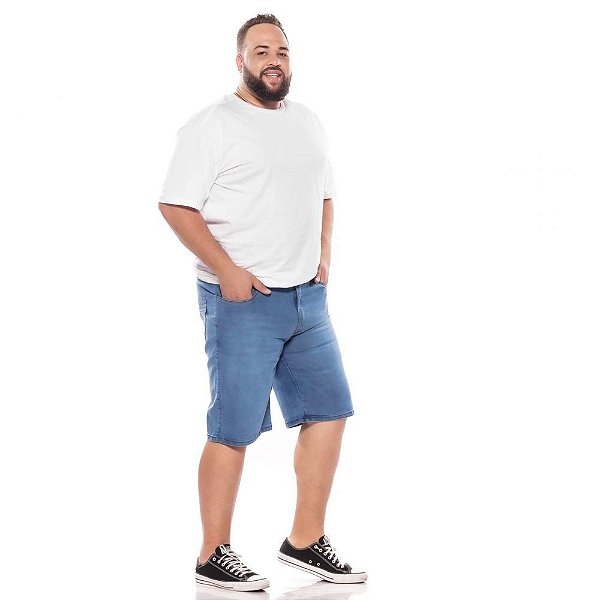 Bermuda Jeans Stretch Delavê Masculina Plus Size  66 ao 78  2063