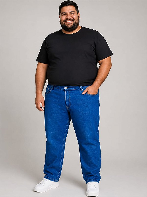 Calça Jeans Stretch Masculina Plus size Básica Moderna Do 50 ao 80 2299