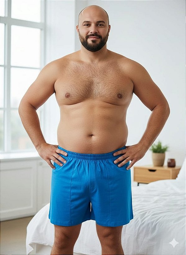 Cueca Samba Canção Azul Plus Size 1001