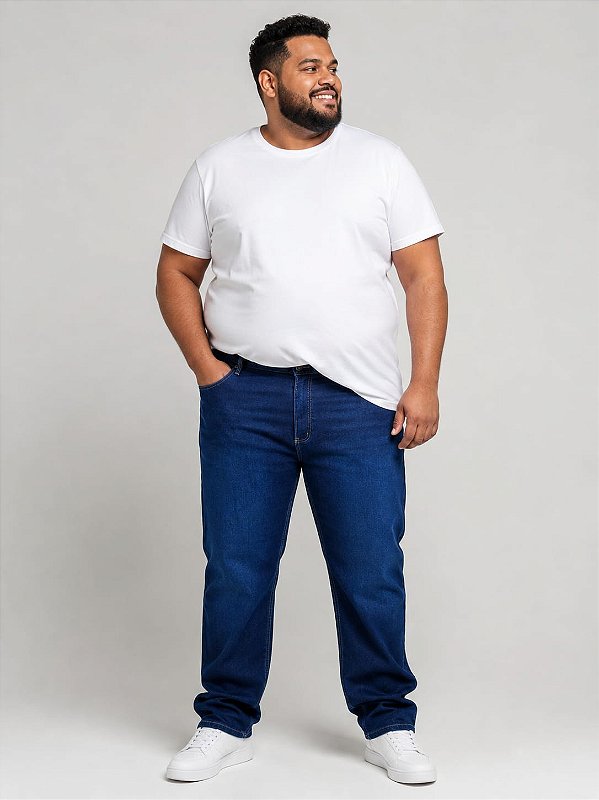 Calça Jeans Masculina Stretch Pequenos Defeitos Plus Size 50 ao 80