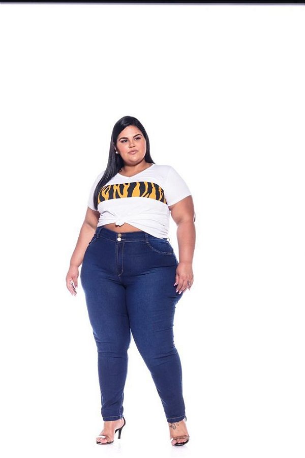 Kit 2 Calças Jeans Stretch Feminina Plus Size 44 ao 48