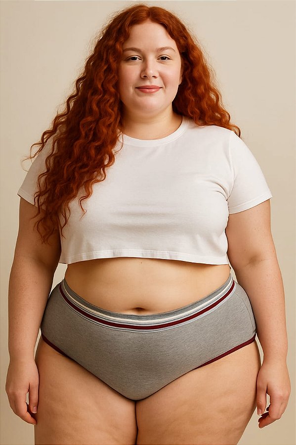 Calcinha Cotton Lycra com Pala Plus Size Xm Ao G5 4002