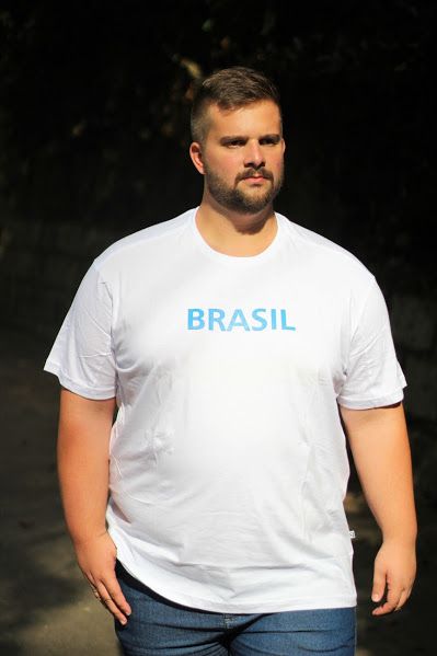 Camiseta Masculina100% Algodão Brasil Branco Plus Size