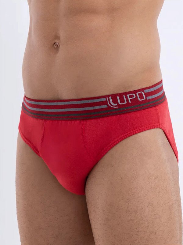 Cueca Slip Algodão Cós Listrado Lupo