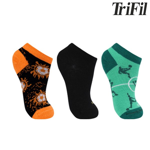 Kit 03 pares Meia Infantil cano curto Trifil