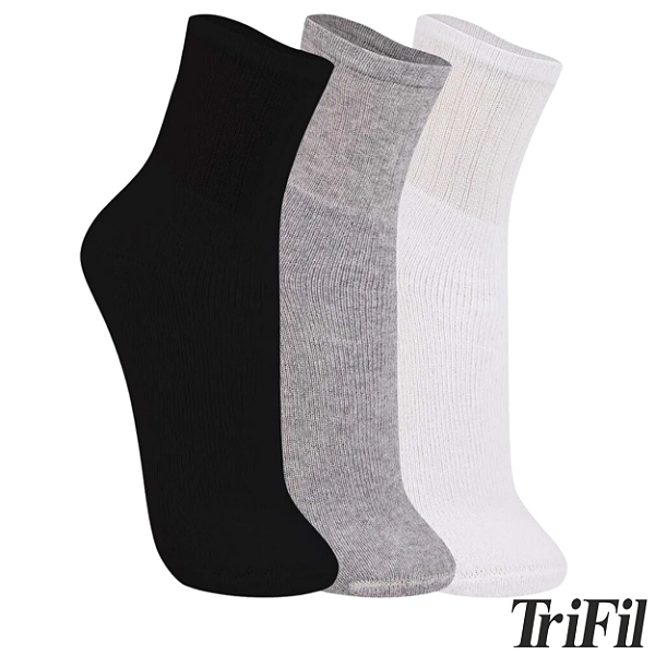 Kit 03 pares de Meia Trifil Atoalhada Unissex | Cano Médio