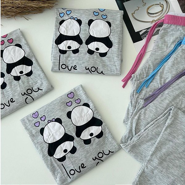 Pijama de Panda | Pijama Feminino Inverno