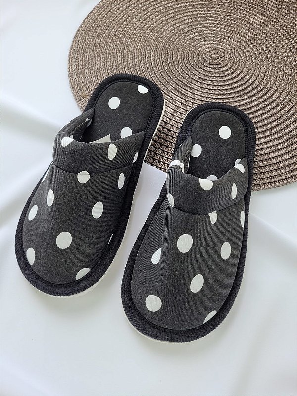 Pantufa Feminina Poá | Chinelo de quarto - 23219