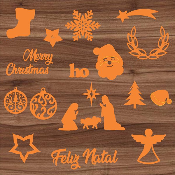 Kit Marcador em Acrílico Tema Natal