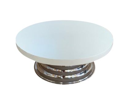 Bailarina em MDF branco com Pedestal Prata