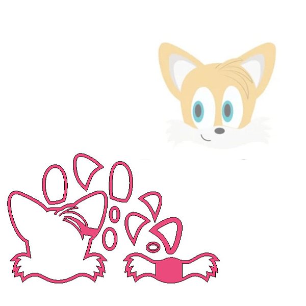 Cortador Sonic 5cm - Personagem Tails