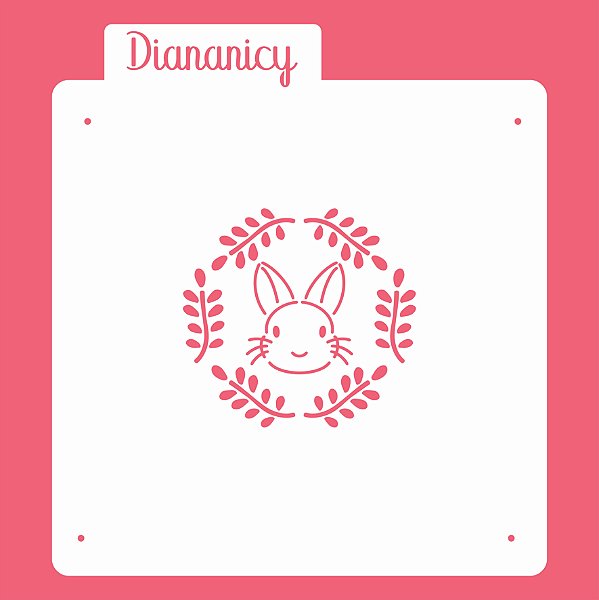 Estêncil Diananicy Nº 101 - Stencil Coelho Feliz