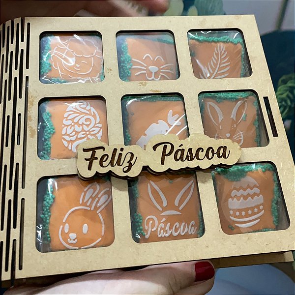 Caixa 9 Repartições Páscoa - EM MDF