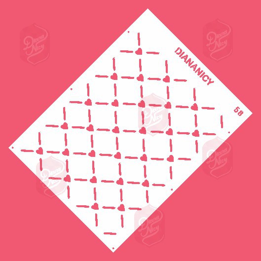 Estêncil Diananicy Nº 58 - Stencil Rede Coração