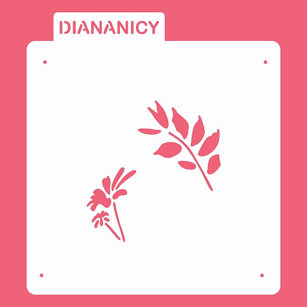 Estêncil Diananicy Nº 92 - Stencil Folhas