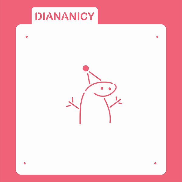 Estêncil Diananicy Nº 80 - Stencil Flork Meme - Festa  Bento