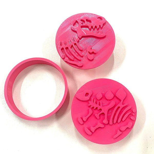 Dupla Marcador Esqueleto Dinossauro com Cortador