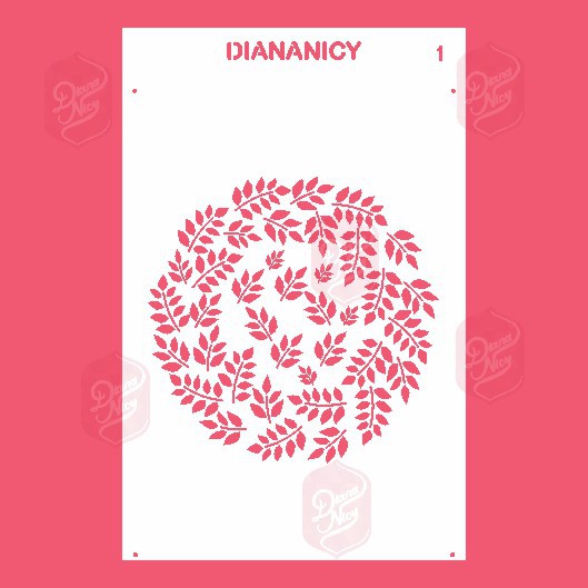 Estêncil Diananicy Nº 01 - Stencil Folhas