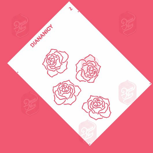 Estêncil Diananicy Nº 02 - Stencil Rosas