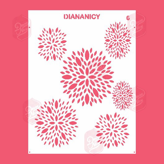 Estêncil Diananicy Nº 06 - Stencil Fogos