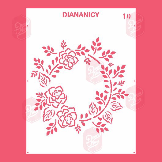 Estêncil Diananicy Nº 10 - Stencil Arco Floral