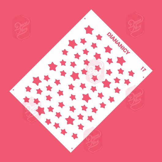 Estêncil Diananicy Nº 17 - Stencil Textura Estrelas