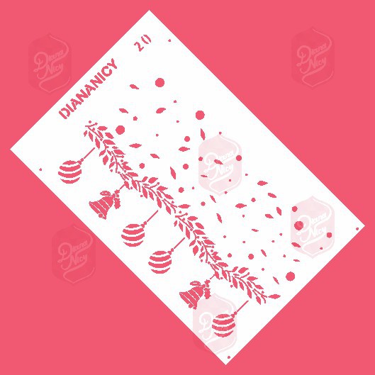 Estêncil Diananicy Nº 20 - Stencil Ventos e Ramo de Natal