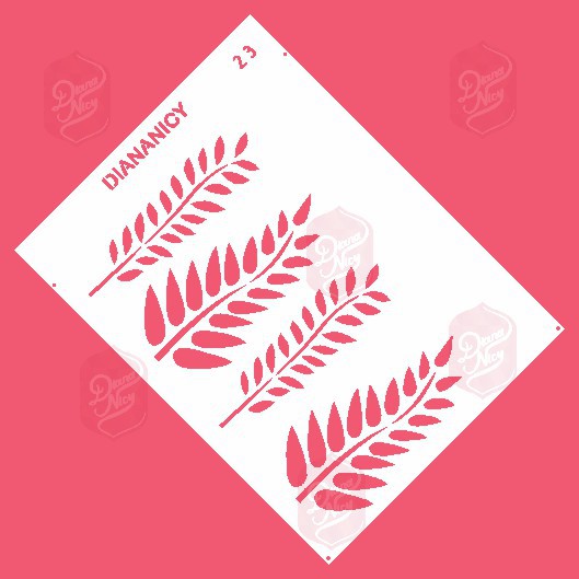 Estêncil Diananicy Nº 23 - Stencil Folhagens