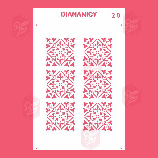 Estêncil Diananicy Nº 29 - Stencil Estampa Textura