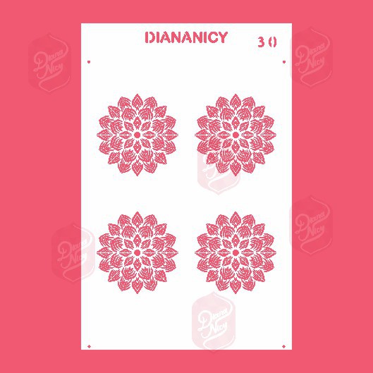 Estêncil Diananicy Nº 30 - Stencil Estampa Floral