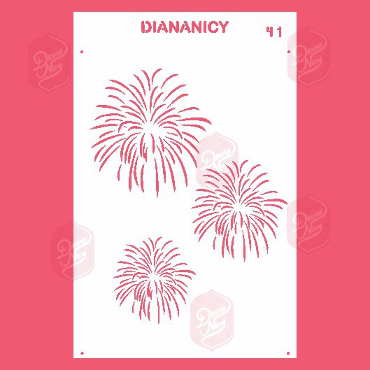 Estêncil Diananicy Nº 41 - Stencil Fogos de Artíficio