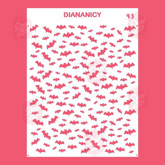 Estêncil Diananicy Nº 43 , stencil para confeitaria, reutilizável, lavável, atóxico - Bolos e Doces
