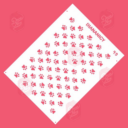 Estêncil Diananicy Nº 49 - Stencil Patas Cachorros