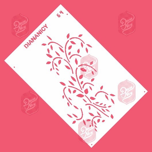 Estêncil Diananicy Nº 54 - Stencil Ramos folhas