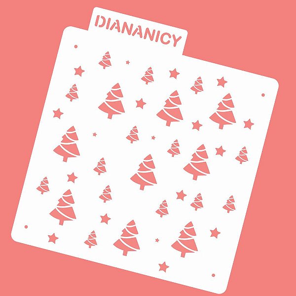 Estêncil Diananicy Nº 108 - Stencil Árvore de Natal