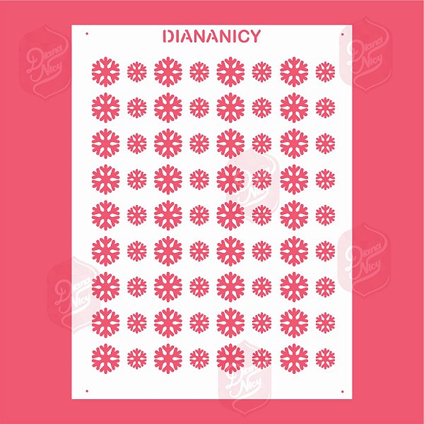 Estêncil Diananicy Nº 122 - Stencil FLOCO DE NEVE
